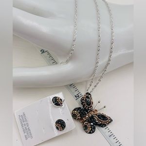 Mariposa Y Aretes Plata Mexicana/Butterfly pendant and earrings, Mexican silver